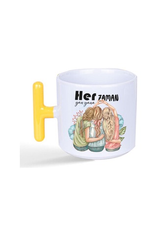 Her Zaman Yanyana Baskılı Sarı Kulplu T Kupa