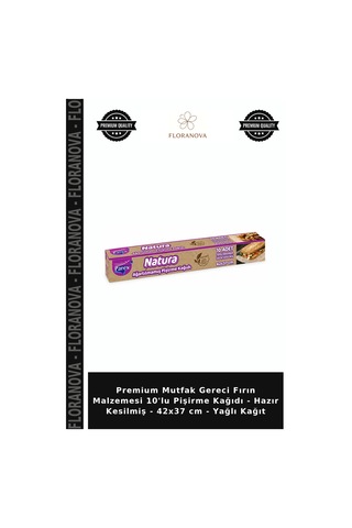 Premium Mutfak Gereci Fırın Malzemesi 10'lu Pişirme Kağıdı - Hazır Kesilmiş - 42x37 Cm - Yağlı Kağıt Çok Renkli