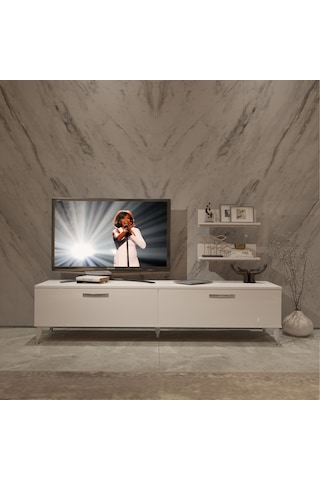 Decoraktiv Eko 4 Slm Std Silver Tv Ünitesi Tv Sehpası Beyaz