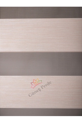 R-14 Sütlü Kahve Bambu Zebra Stor Güneşlik Perde Etek Dilimsiz Sütlükahve