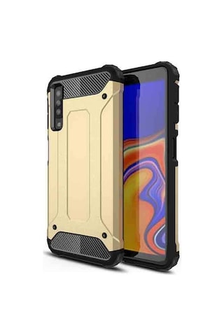 Noktaks - Samsung Galaxy Uyumlu A7 2018 - Kılıf Çift Katman Zırh Tank Crash Military Kapak - Rose Gold