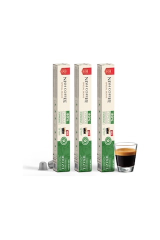 Nish Coffee Single Orijin Kapsül Kahve Kahve Brasil Nespresso Uyumlu 3lü Set 30 Kapsül Kapsül Kahve