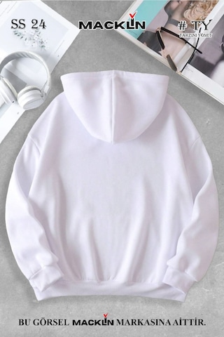 Macklin Unisex Kadın Erkek Too Many Halı Özel Tasarım Baskılı Kapşonlu Sweatshirt Beyaz Mck1043 Beyaz