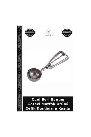 Özel Seri Sunum Gereci Mutfak Ürünü Çelik Dondurma Kaşığı Çok Renkli