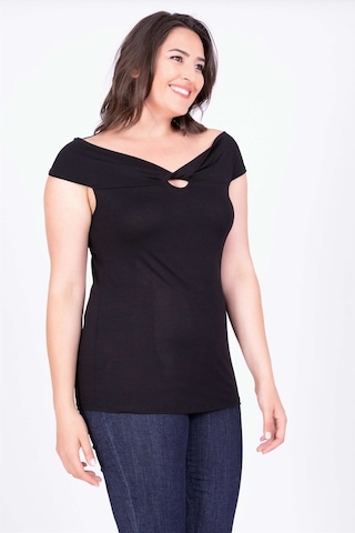 Düğümlü Karmen Yaka Tişört