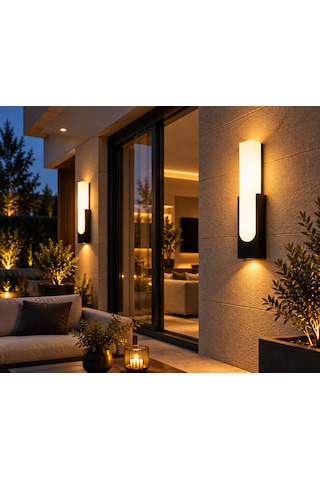 Mira Modern Led Duvar Apliği 10w Çift Yönlü Işık İç Dış Mekan Şık Dekoratif Aydınlatma 3200k Siyah