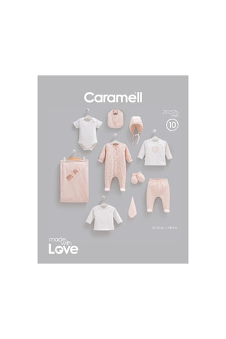 Caramell Pamuk Mini Style 10 Parça Hastane Çıkışı Zıbın Seti Bej Crml.2576.bej