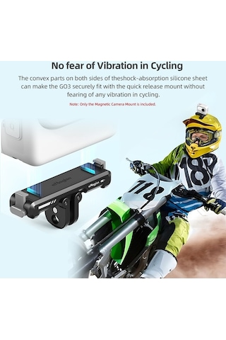 Novahub Geeksen Amagisn Ag11 Hızlı Çıkışlı Kamera Aparatı - Insta360 Go3 Uyumlu, Siyah Yeni Tasarım Siyah