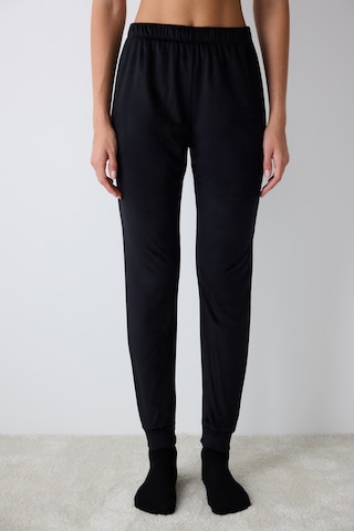 Penti Black Fuzzy Solid Siyah Pantolon Pijama Altı Siyah Siyah