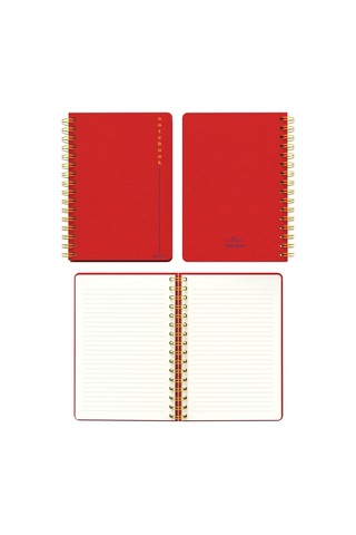 Melimelek Çizgili Defter Kırmızı Bez Ciltli - Ceyda Düvenci Kırmızı