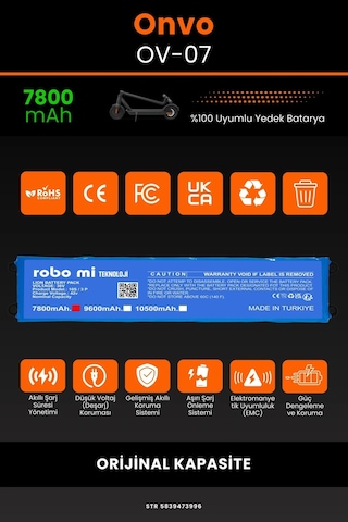 Onvo Ov-07 / 36v 7800mAh Elektrikli Scooter Bataryası