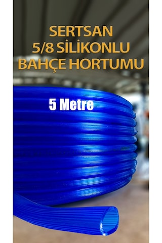 Silikonlu Bahçe Hortumu 5/8 Mavi Renk 5 Metre