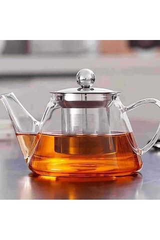 Epinox Cam Demlik Çelik Süzgeç V Model 500 ML Şeffaf