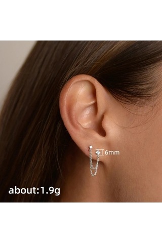 Flybuy Yeni Tasarım Huitan Çıtçıt Püskül Küpe Kadın Gümüş E2077, 1.5cm Sallantılı Gümüş Küpe, Trendy Geometrik Model, Kadınlar İçin Moda Aksesuar Gümüş