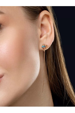 Sılver Whale Taşlı Uzun Zirkon Kuyruklu Gümüş Küpe 216920133 Altın