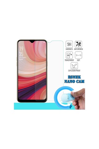 Oppo A5S Ax7 Zore Nano Micro Temperli Ekran Koruyucu Plastik Ve C