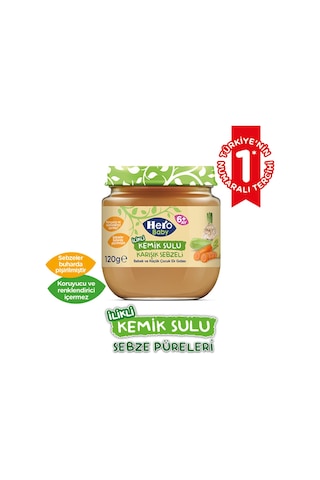 Hero Baby İlikli Kemik Sulu Karışık Sebzeli 6+ Ay Kavanoz Maması 120 G