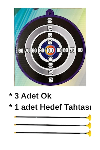 Okçuluk Seti Çocuk Okçuluk Oyunu 3 Ok Ve Hedef Tahtalı Kutulu Mavi