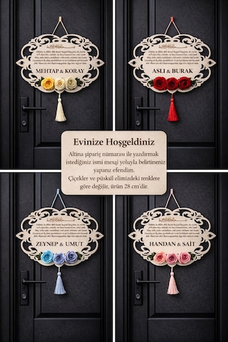 Dış Kapı Süsü Kişiye Özel Şık Ve Tasarım Çiçekli No02