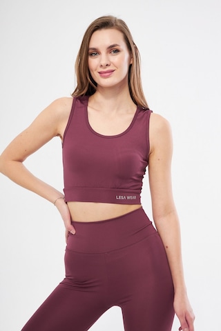 Lesa Wear Halter Yaka Spor Sütyeni Crop Top Gülkurusu