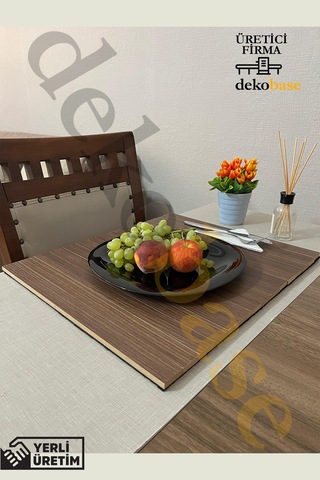 Ceviz 4 Adet Çok Amaçlı Koltuk Kenar Sehpası, Supla, Yemek Servis Altlığı Ceviz