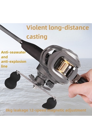 Reedark Saçma Kablolu Siyah Sağa El Kullanıma Uygun, Uzun Atışlı, Çok Amaçlı, Dayanıklı Ve Yüksek Performanslı Lure Balık Makinesi