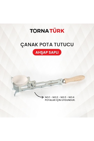 Kuyumculuk Çanak Pota Tutucu Ahşap Saplı Metalik