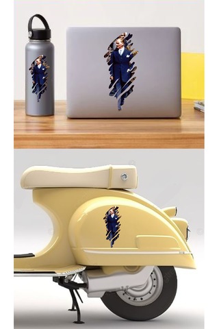 Büyük Atatürk Mustafa Kemal Atatürk Sticker - Araba Oto Motosiklet Karavan Sticker - 00322 15x6 Cm