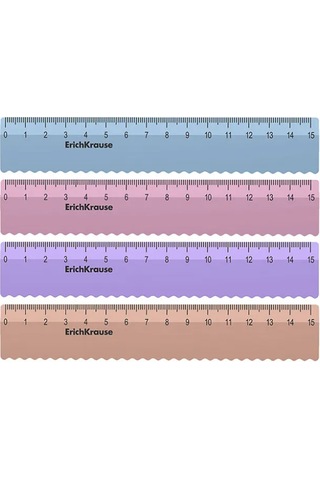 Erichkrause 4'lü Dalgalı Kenarlı Ölçüm Cetveli Plastik Erich Krause Manga 308288790 Violet