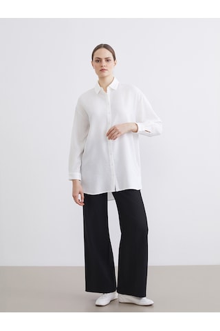Lc Waikiki Lc Waıkıkı Beyaz Loose Fit Kadın Gömlek Tunik