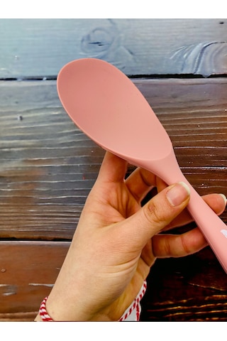Sert Uçlu Isıya Dayanıklı Silikon Kaşık 28/22 Cm Somon
