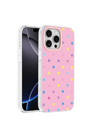 Apple iPhone Uyumlu 16 Pro Max Kılıf Airbag Tasarımlı Zore Potik Sert Pc Kapak - Pembe