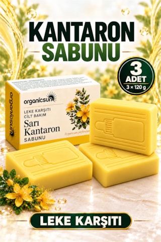Organicsun Sarı Kantaron Sabunu 120 G X 3 Adet