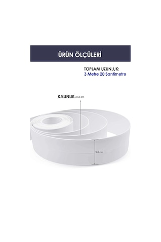 3.2 Mt Su Sızdırmaz Geçirmez Bant Lavabo Küvet Tezgah Kenar Bandı Banyo Mutfak Pencere Yalıtım Bandı Beyaz
