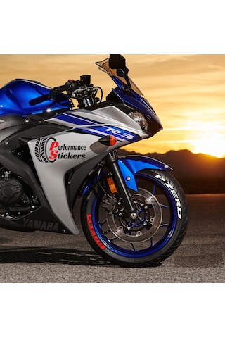 Pzero Motorsiklet Lastik Yazısı Sticker 4 Adet Beyaz