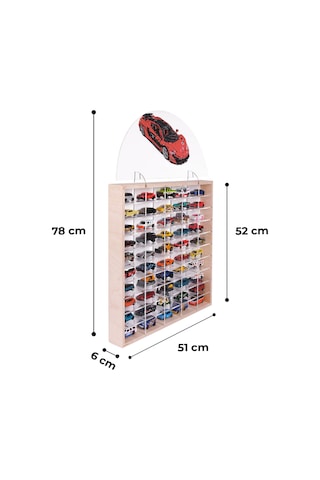 Rozitoys 50 Li Araba Rafı Duvara Asılabilen Pleksi Raflı Düzenleyici, 1/64 Ölçekli 51x6x52 Cm Sku: Smgstk15dbb5b0d8 Açık Bej