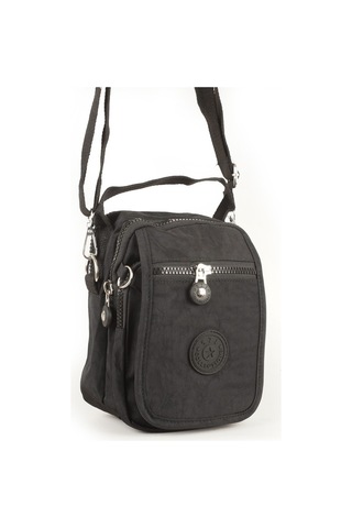 Krinkıl/klinkır Su Geçirmez Kumaş Cırtlı Çokgözlü Erkek Çapraz Omuz ve El Çantası Siyah 11-6k Siyah