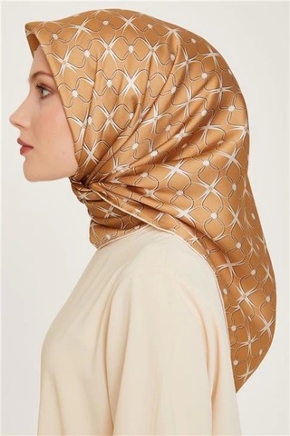 Armine Dj Saf İpek Eşarp 9207d S 05 Kahverengi