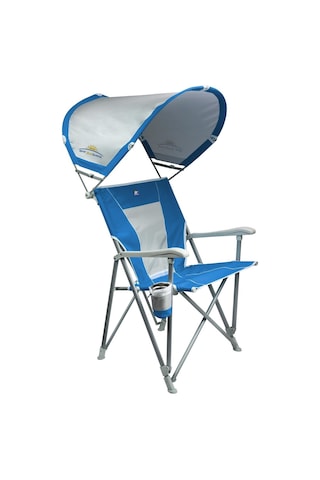 Gci Outdoor Sunshade Captain's Chair Güneşlikli Katlanır Plaj Sandalyesi Mavi