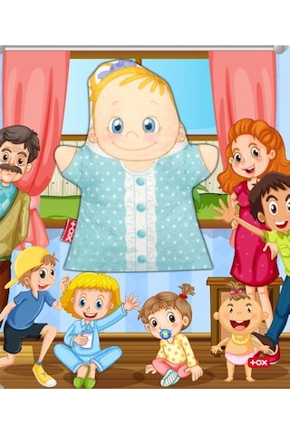 Tox Bebek Aile Bireyleri Keçe El Kukla T338 . Eğitici Oyuncak
