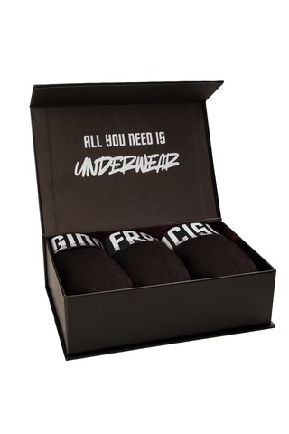 Gino Francisco Erkek Boxer 3'lü Paket Pamuklu Mood Serisi Premium Kutulu Set Siyah