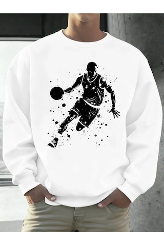 Startmore Tarzsokak Mükemmel Basketbol Oyuncusu Baskılı Erkekler Kapüşonlu Üst Klasik Sıcak Günlük Kazaklar Rahat Beyaz