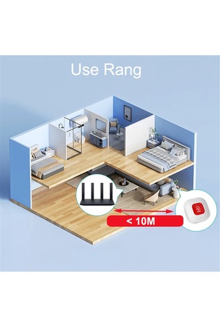 Yunboo Yaşlılar İçin Tuya Wifi Acil Buton - Sos Çağrı Alarmı, Mini Taşınabilir, Şarj Edilebilir, Akıllı Telefon Bildirimi, 2.4g Wi-fi Desteği