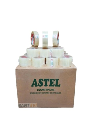Astel Koli Bandı 1 Koli 45x100 60 Adet Şeffaf Koli Bandı Hotmelt