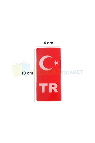 Tr Plaka Türk Bayrağı Damla Sticker Etiket Yapıştırma 1 Çift