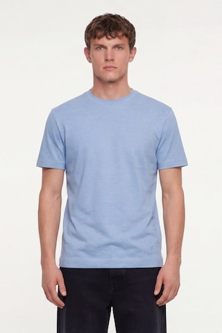 Sabri Özel Erkek Mavi Normal Kesim Regular FitPamuk Dokuma Bisiklet Yaka Basic T-shirt