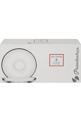Paşabahçe Düz Cam Çay Tabağı 1 Paket 6'lı Şeffaf