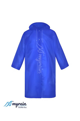 Myrain Kapüşonlu Çıtçıtlı Eva Yağmurluk Mavi