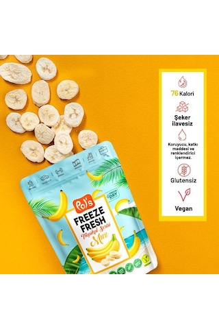 Pol's Freeze Fresh Muz 20 G X 3 Adet Freeze Dry Dondurularak Kurutulmuş Meyve 20 G