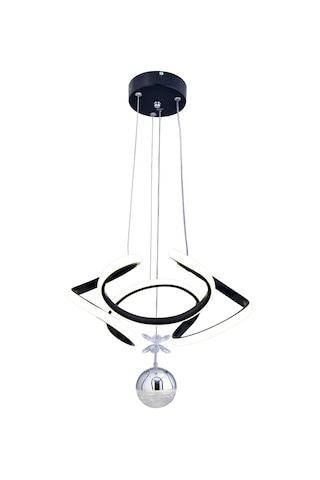 Nadya Tek Toplu Modern Sarkıt Avize ,siyah Sarkıt Power Led Avize, 3 Renk Yanabilen Led Avize,